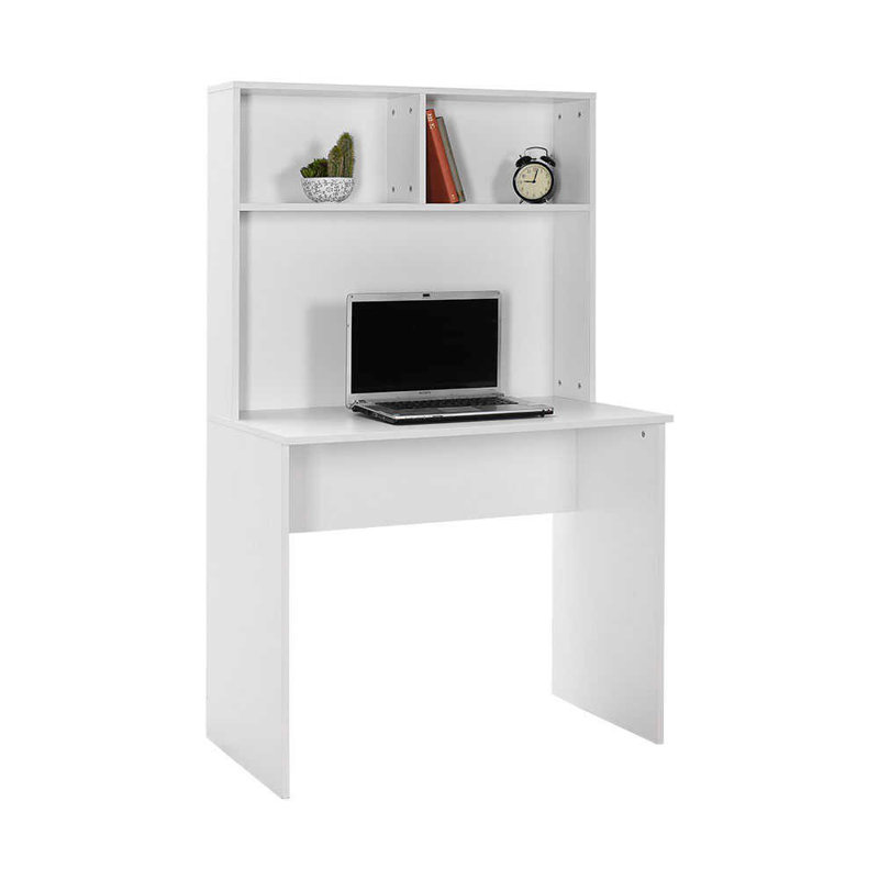 Modern Study Desk, White | 100% Melamine Coated Particle Board, Thickness: 0.6 inches | Sleek Design for Home Office & Study Spaces, Durable & Stylish Finish