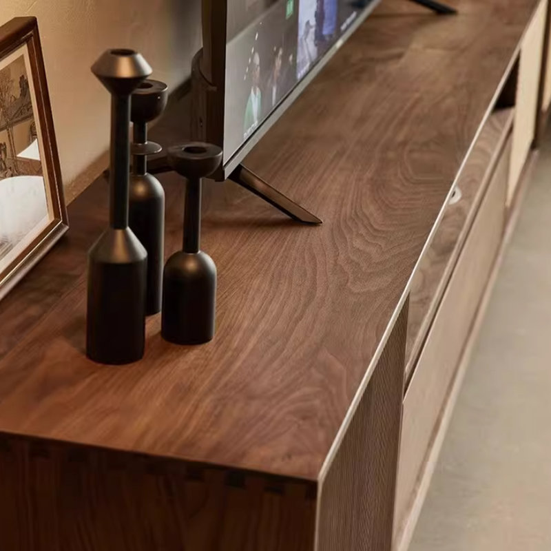 Modern Nut-Brown Solid Wood TV Stands, 86.61