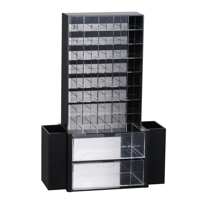 Acrylic 40 Compartment Makeup Organizer, Black