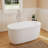 Fslefay 47'' Freestanding Bathtub Solid Surface Deep Soaking Tubs