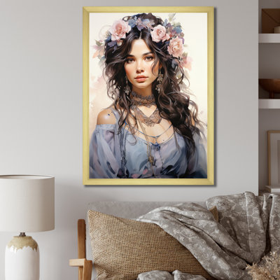 «Boho Latina Woman Ethereal Beauty I», reproduction sur toile