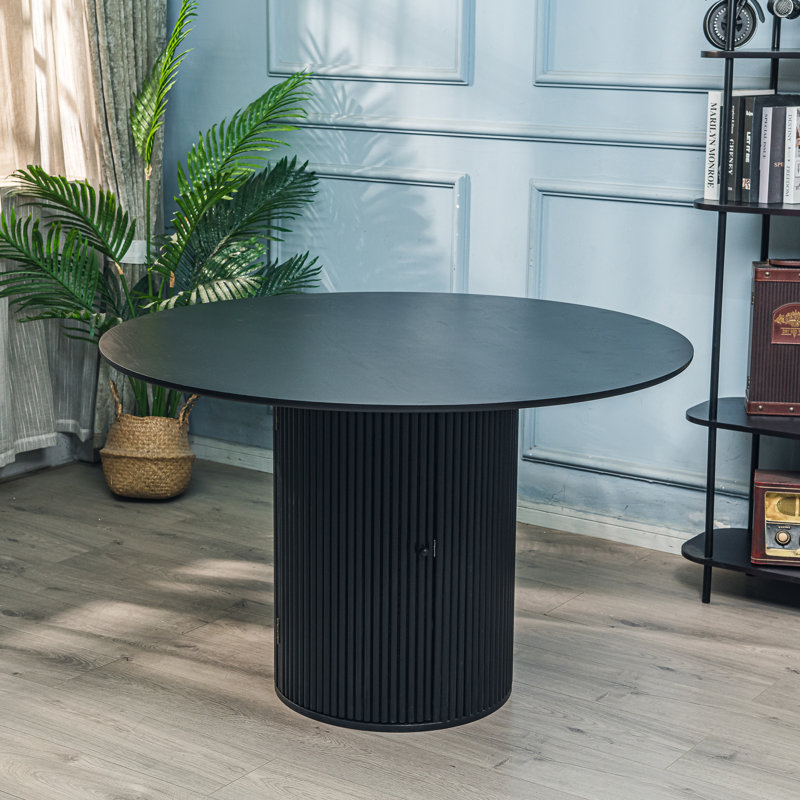 Walton 6-Person Pine Dining Table, Black