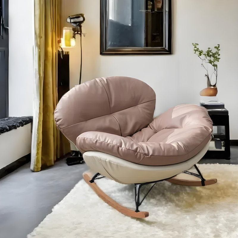 Chaise berçante coquille d'œuf, Tanné