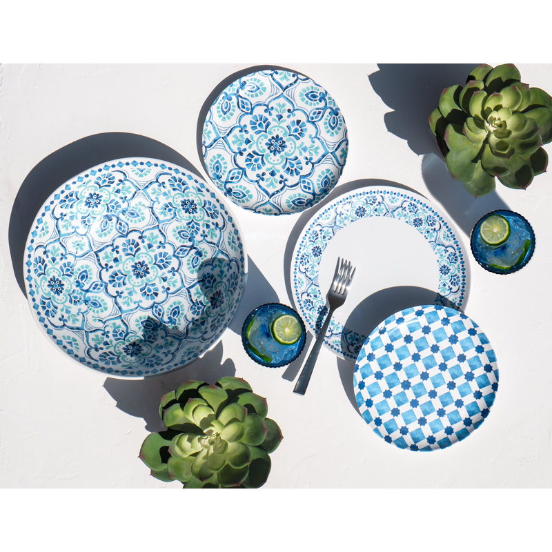 Palazzo Tiles Melamine Dinner Plate - Teal - 10.5"