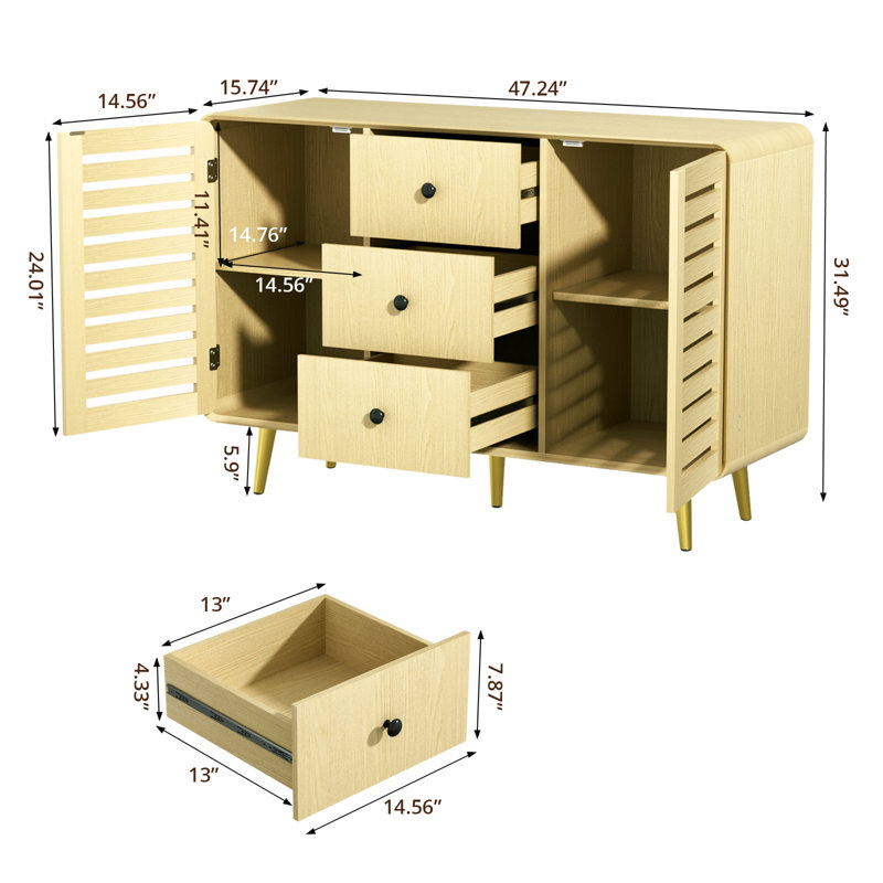 Buffet 3 tiroirs 47,24 po