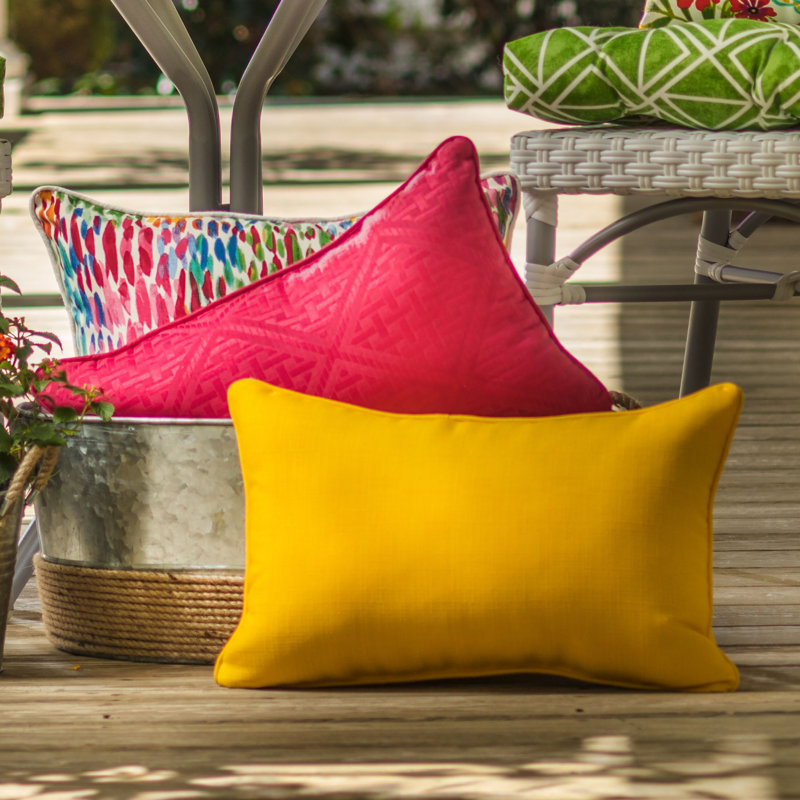  Make It Rain Zinnia Indoor/Outdoor Throw Pillow