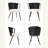 19" Seat Height Rattan Dining Chair Set Of 6 -  Wingback Dining Room Seat With Metal Legs For Home, Kitchen-697157272-671778877