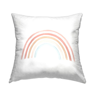 Soft Pastel Rainbow Stripes Minimal Nature Printed Throw Pillow Design By Daphne Polselli