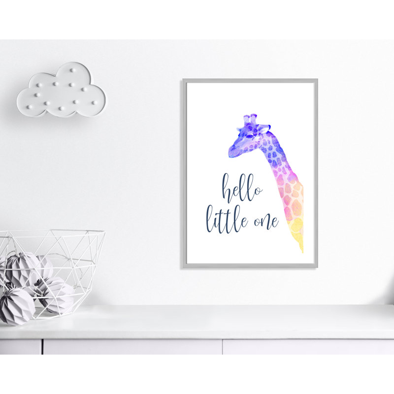 Hello Little One, art encadré, H 35,5 po x l 25,5 po x P 1,19 po, Cadre argenté