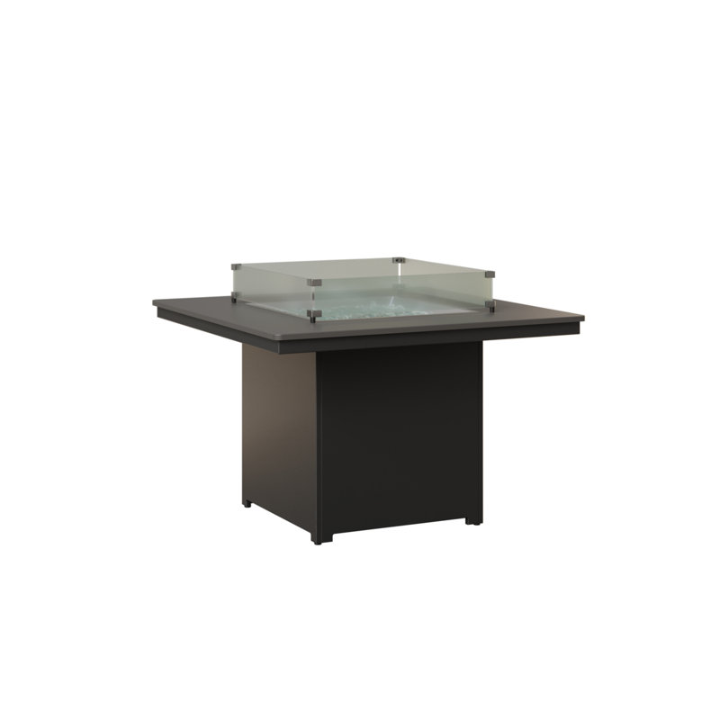 Table de salle à manger Berlin Gardens, Plateau martelé en acier inoxydable avec base noi