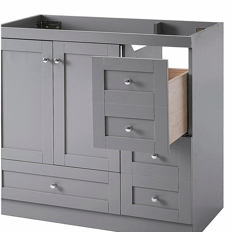 [Cabinet seulement] Meuble-lavabo gris de 36 po (sans lavabo)