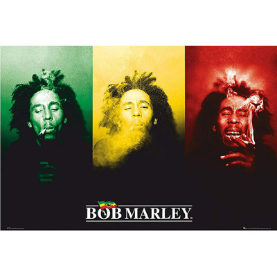 «Bob Marley 3 faces, smoking - non encadrée», impression sur papier