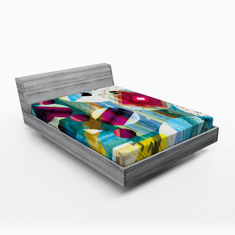 Microfiber Abstract Fitted Sheet, Full Fitted Sheet