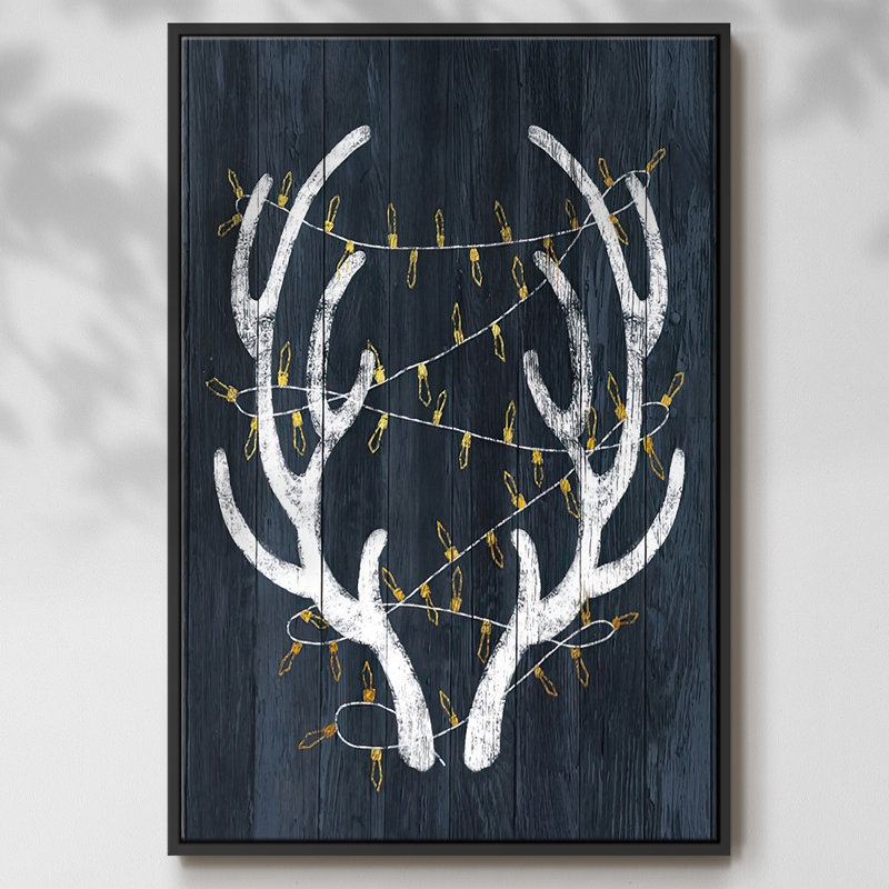 Bois et lumières encadré sur toile, Noir, H 25 po x l 17 po x P 1,5 po