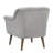 Mid-Century Modern Armchair, 31.5" Steel Gray Fabric, Curved Arms, 20.7" Seat Height, 21.7" Depth, 20" Width, 26.8" Arm 9.8" Wooden Leg In Walnut Color, 14.6" Back Foam Cushion Style Armchair , Woven