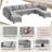 Sleeper Sofa, 9 Seat U-Shape Sofa With Reversible Chaise, Oversized Sleeper Sectional Sofa Bed Set