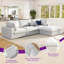 Canapé modulaire surdimensionné en U rembourré de duvet à 6 places avec méridienne de 152 po avec méridienne, blanc-2056251356-2055568532