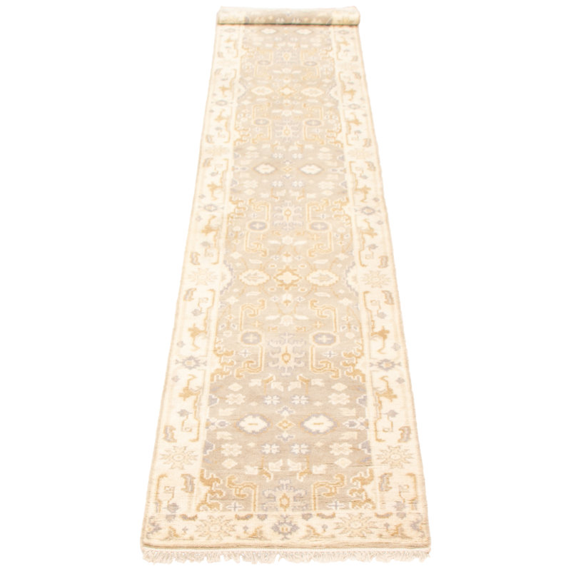 Tapis gris clair Alizette Oushak 2 pi 8 po x 15 pi 10 po