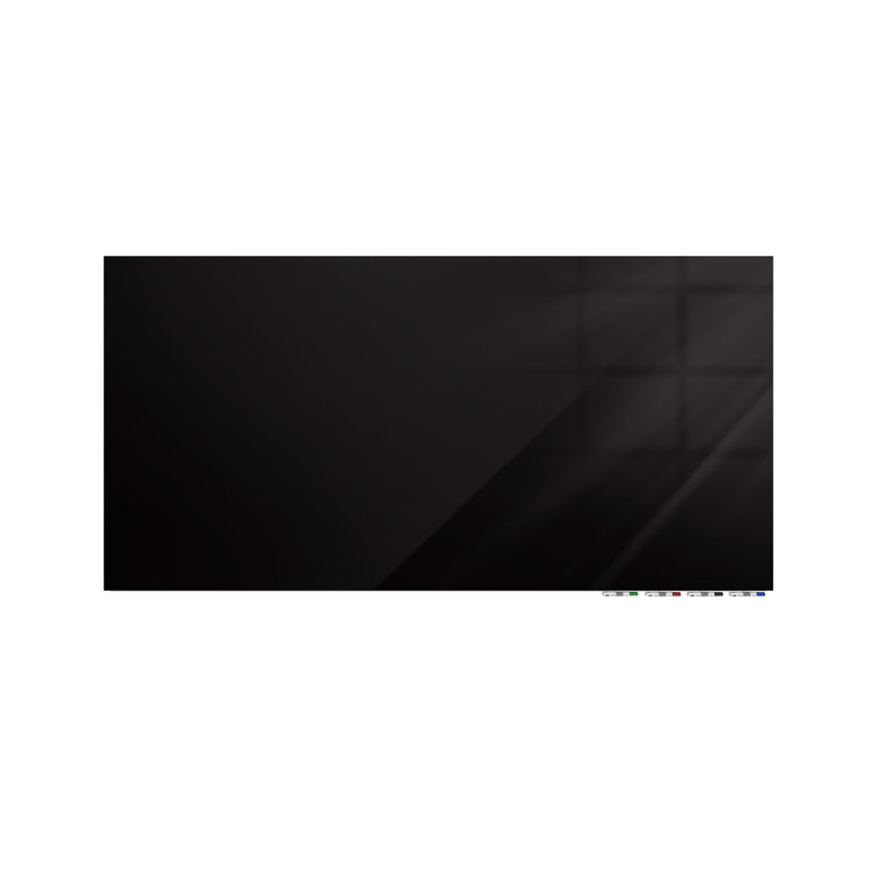 Tableau magnétique horizontal en verre Aria, H 24 po x l 36 po, Noir