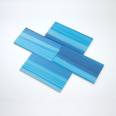 Hand Painted Series 3'' W x 6'' L Glass Peel and Stick Subway Tile