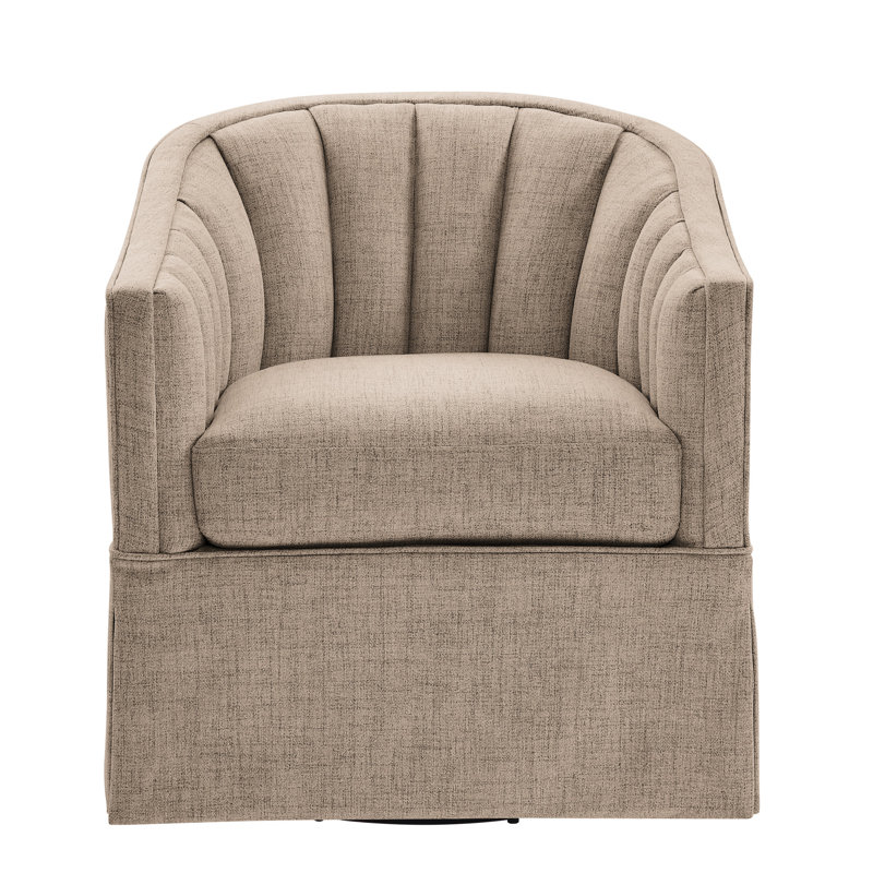 Fauteuil d'appoint pivotant à jupe d'inspiration côtière Coastal