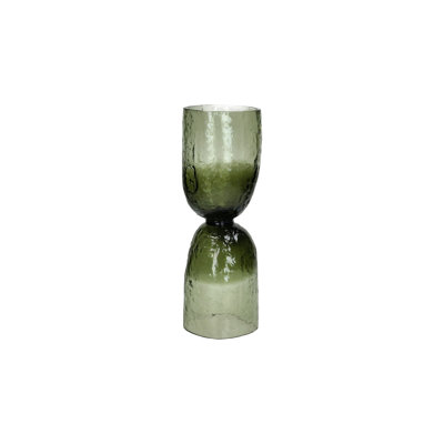 Alexes Vase Hurricane Glass Green Dia 4.5"