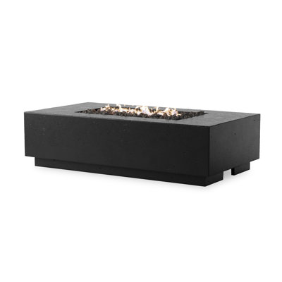 Table de foyer d'extérieur en béton H 16 po x l 60 po Darshani