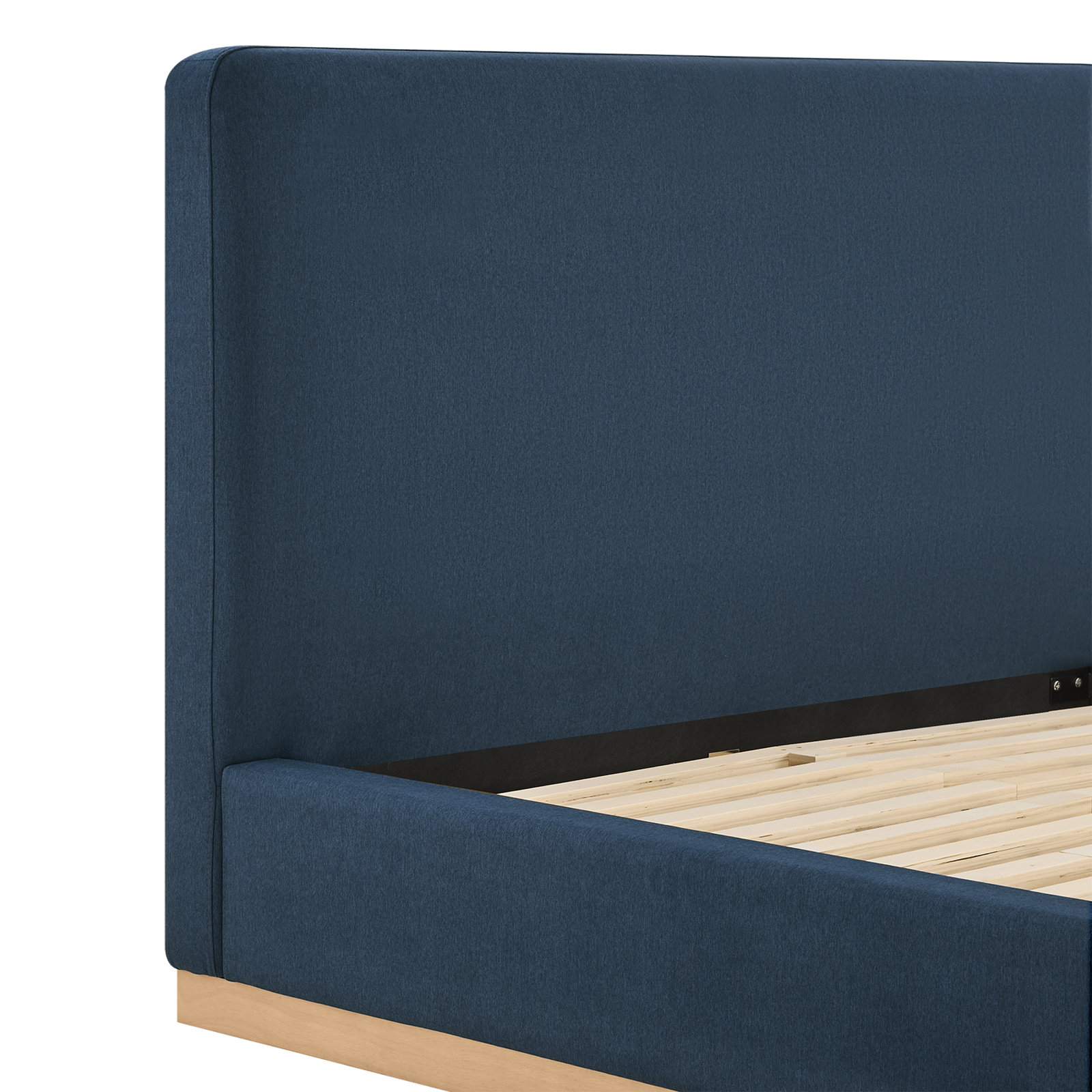 Grounded Upholstered Platform Bed, Queen, Navy