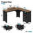 55'' L Shaped Executive Computer Desk with File&Storage Drawers,Home Office Writing Desk with Monitor Stand and Open Compartments-1541437846
