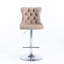 Velours kaki rembourré de 2 sièges de 25 à 33 pouces réglables, rembourrés, base, dossier confortable pour îlot de cuisine de pub kaki, tabourets-361220001-361220010