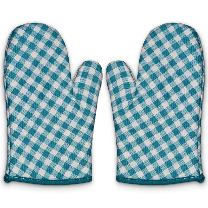 Ensemble de gants de cuisine en mélange de coton canadien, Bleu