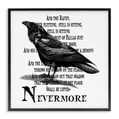 Crow Raven Creepy Halloween Text Quote Giclee Texturized Art By Lettered And Lined