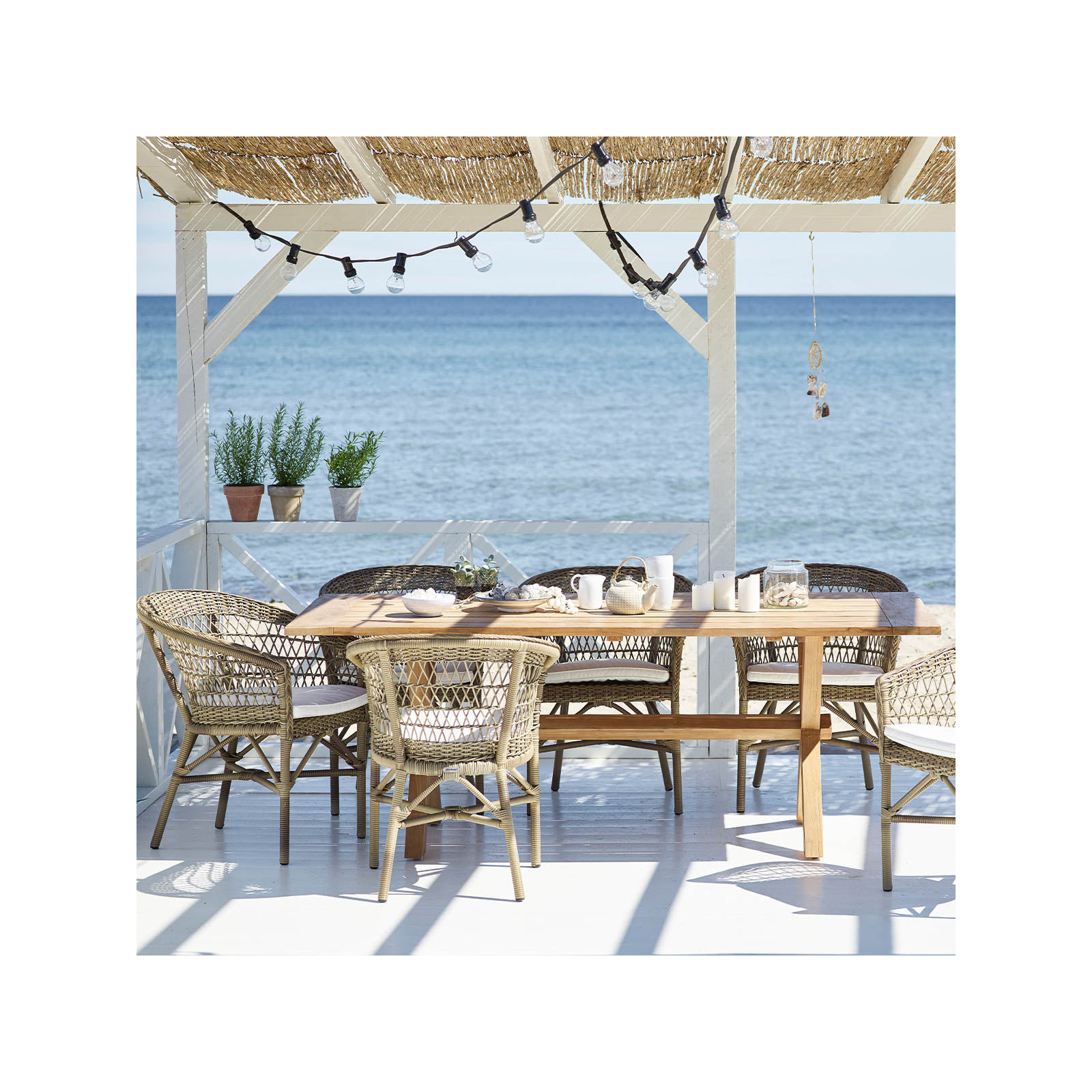 Colonial Teak Outdoor Dining Table, 78.7" L x 39.4" W