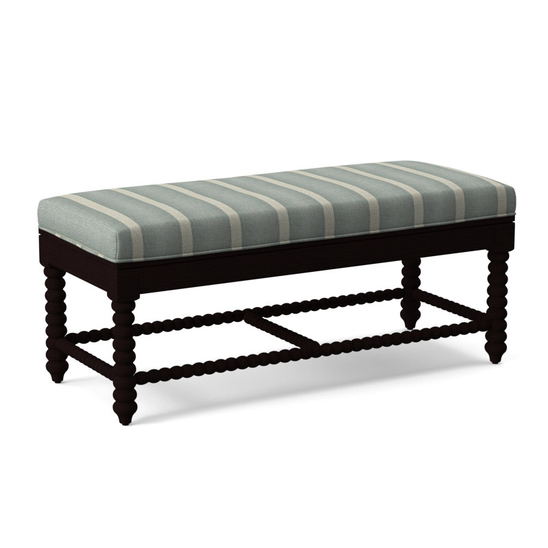 Lind Island Upholstered Bench, Tropical Foliage; 0505-64, Java Finish