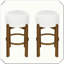 Ensemble de 2 tabourets de bar rembourrés en bois d'intérieur finition noyer foncé Pratique, polyvalent, durable, compact et fonctionnel-4969899