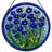 12"H Blue Flowers Stained Glass Window Panel