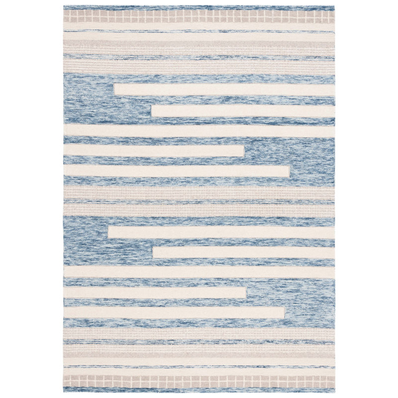 Barther Hand Tufted Wool Striped Rug, Rectangle 5' x 8'
