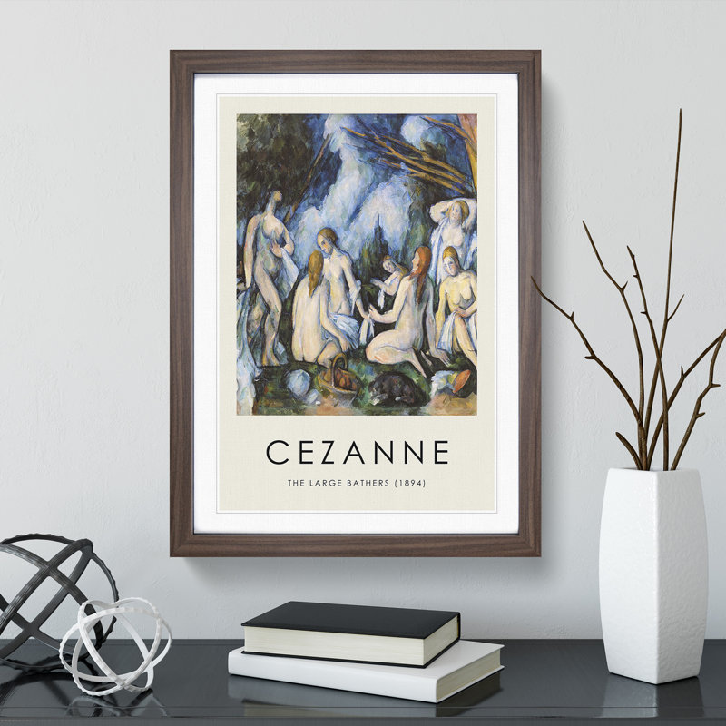 Bathers Vol.7 by Paul Cezanne - Picture Frame Graphic Art, Walnut Framed, 48cm H x 36cm W x 2cm D