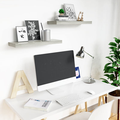 Miami 24" W x 8" D Floating Shelves Set with Invisible Wall Mount Brackets