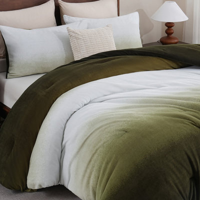 Ensemble d'édredon en molleton Ombre Green