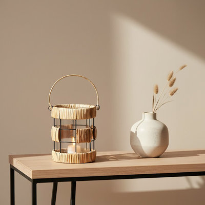 Wicker Tabletop Lantern