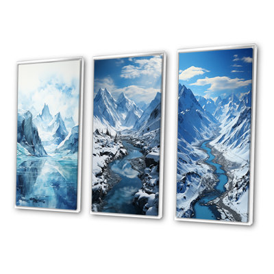 Alaska Glacial Reflections - Paysages, ensemble de 3 pièces d'art
