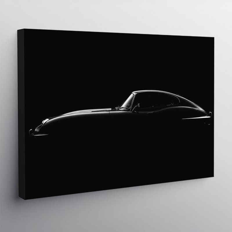 Jaguar E-Type Silhouette - Wrapped Canvas Print, 31cm H x 41cm W x 4cm D
