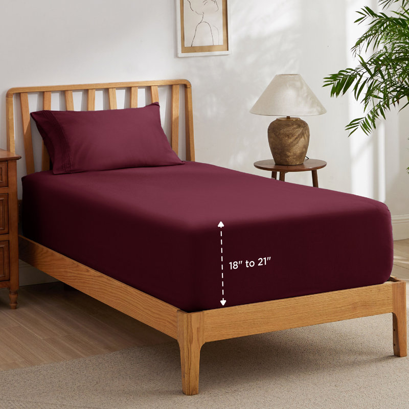 Bedsure Deep Pocket Sheet Set - Fits Mattresses Up to 21 Inches Thick -  GentleSoft Bed Sheet set, Moisture Wicking, Soft & Cooling Bed Sheet & Pillowcases, Easy & Secure Fit