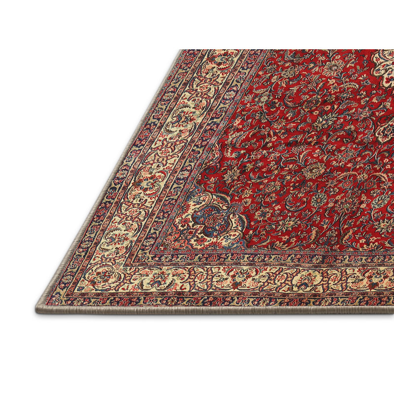 Tapis traditionnel rouge / beige Muscato, Rectangle 4 pi x 6 pi