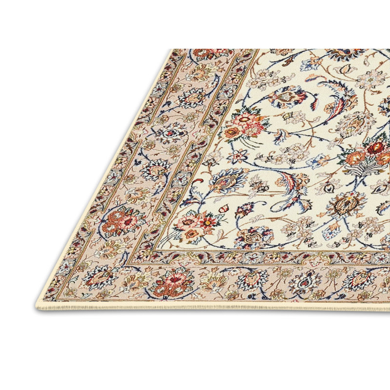 Tapis beige/gris traditionnel, Rectangle 4 pi x 6 pi