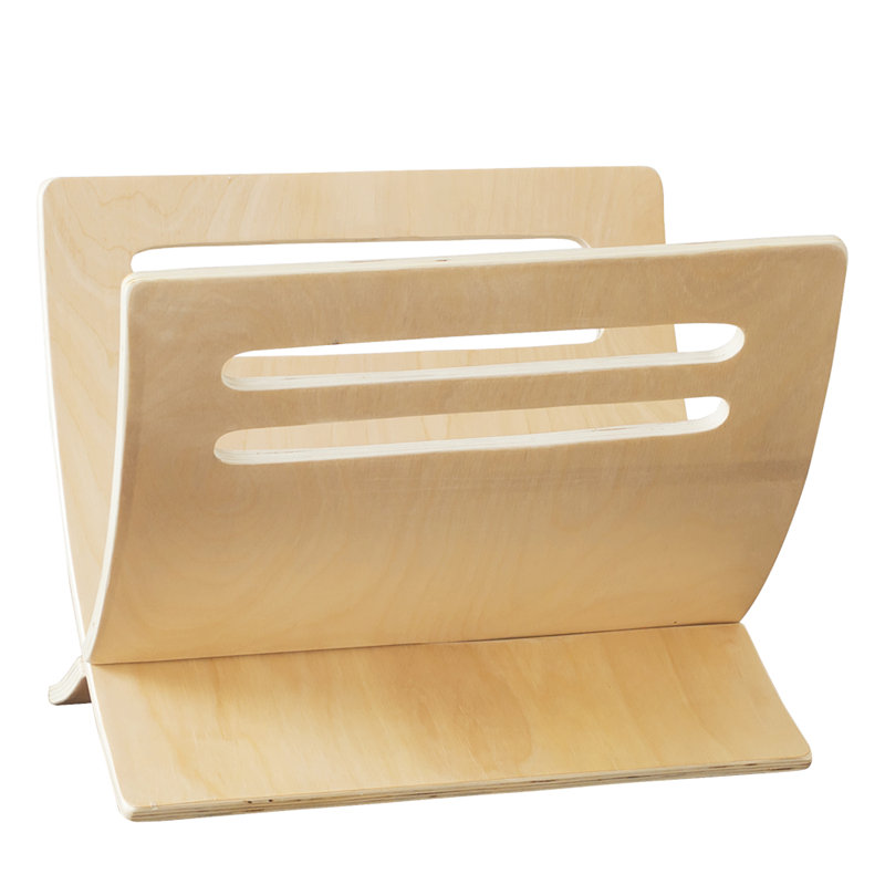 Portwood Wood Free Standing Magazine Rack, Ecru