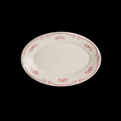 Oval Platter Rolled Edge American Rose
