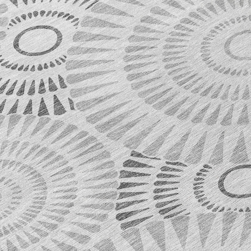 Tapis rond 8 po gris et gris
