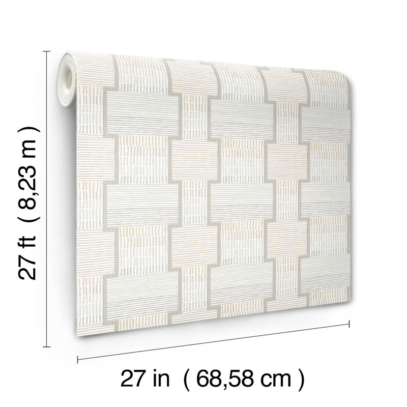 Geometric Wallpaper Roll, Gray